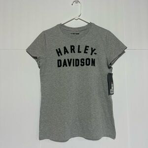 Harley Davidson Classic light gray tee with bold black logo